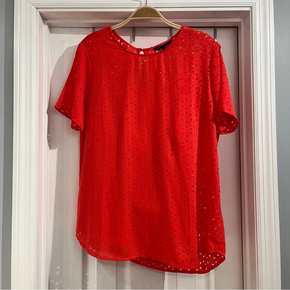 Banana Republic Women’s Red Eyelet Blouse Sz Small